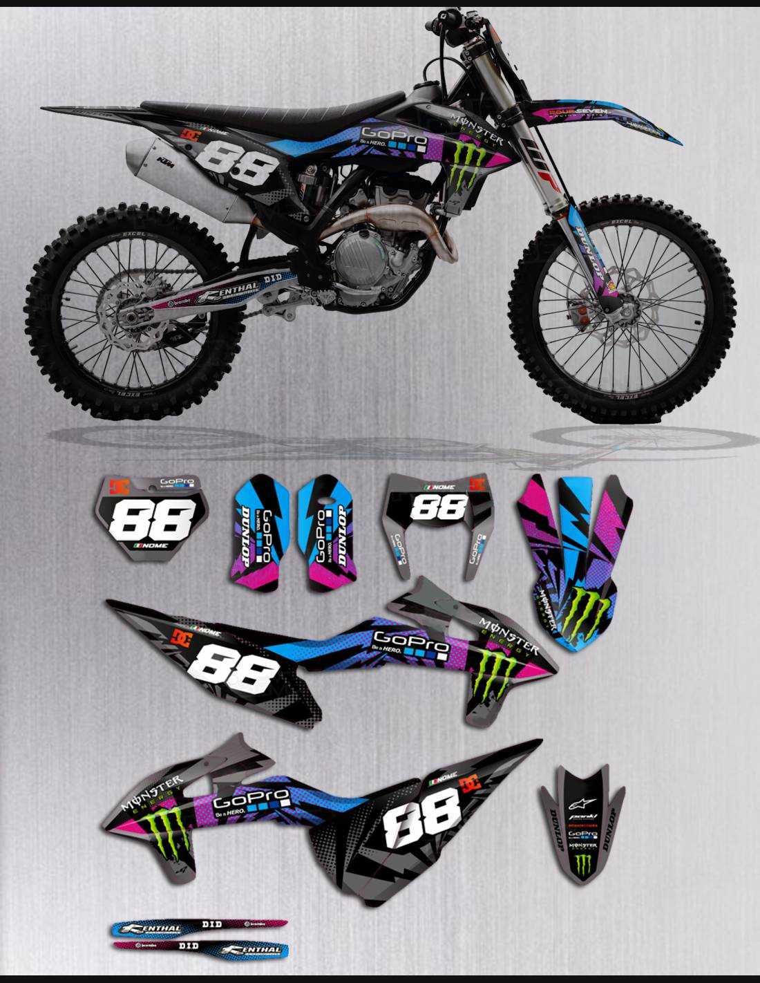 Sticker set compatible with per KTM EXC EXC F 125 200 250 300 350 450 2020 2022 MXPKAD13855