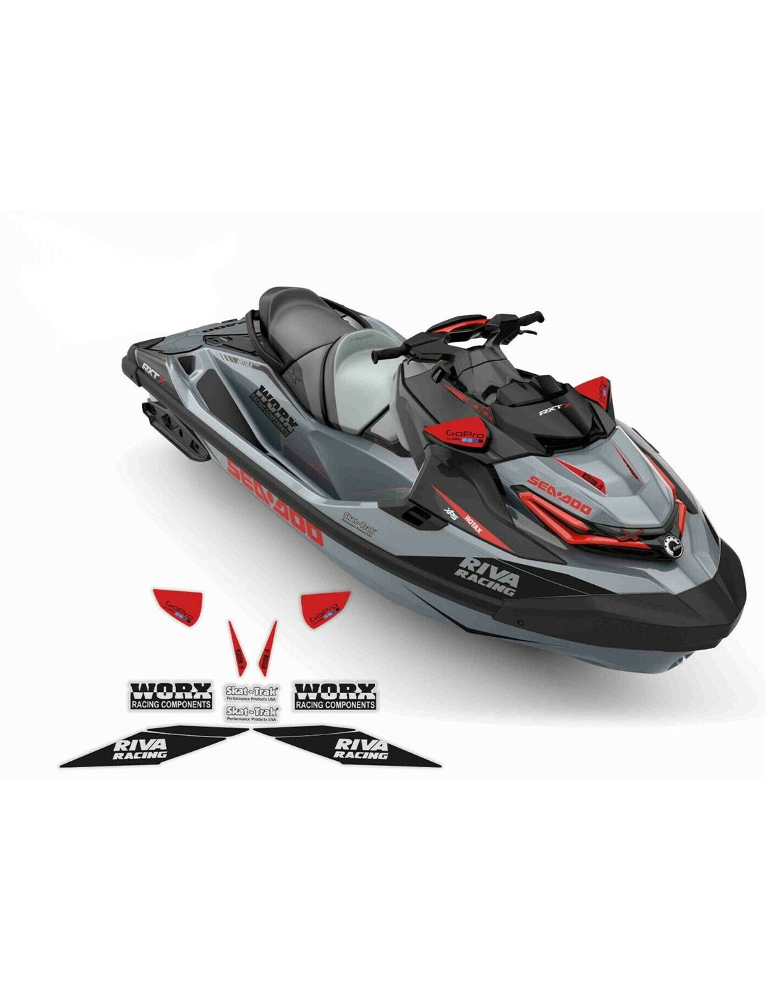 BRP Set Ginocchiere Originali Sea-Doo ErgoLock Per RXT/RXT-X/GTX/WAKE Pro (295100744) - Bianco