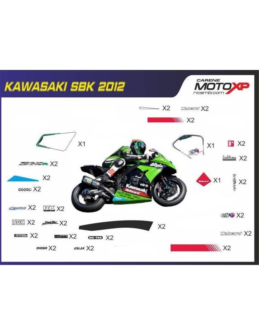 Sticker set compatible with Kawasaki ZX 400 2018 - 2023 