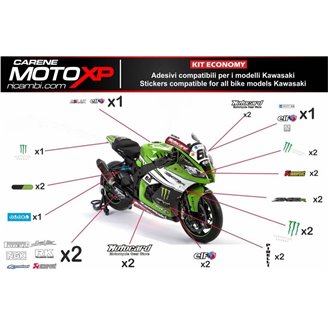 Kit de pegatinas compatible con Kawasaki Zx6R 2009 - 2012 - MXPKAD9740