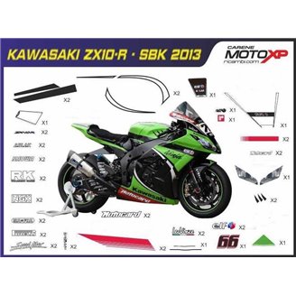 Aufkleber Satz kompatibel mit Kawasaki Zx6R 2009 - 2012 - MXPKAD9733
