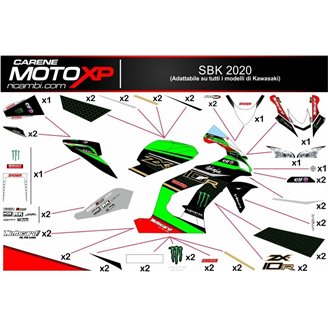 Kit de pegatinas compatible con Kawasaki Zx10R 2021 - 2022 - MXPKAD14803
