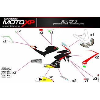 Sticker set compatible with Aprilia RSV4 2015 - 2020 - MXPKAD8059