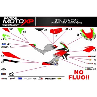 Kit Autocollants compatible avec Aprilia RSV4 2015 - 2020 - MXPKAD8050