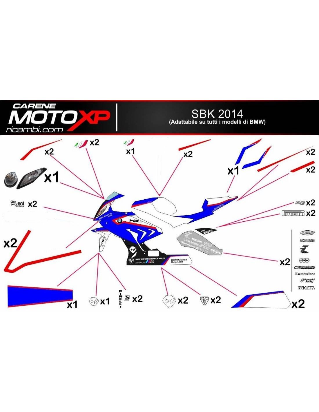 SBK BMW Motorrad Motorsport sticker set