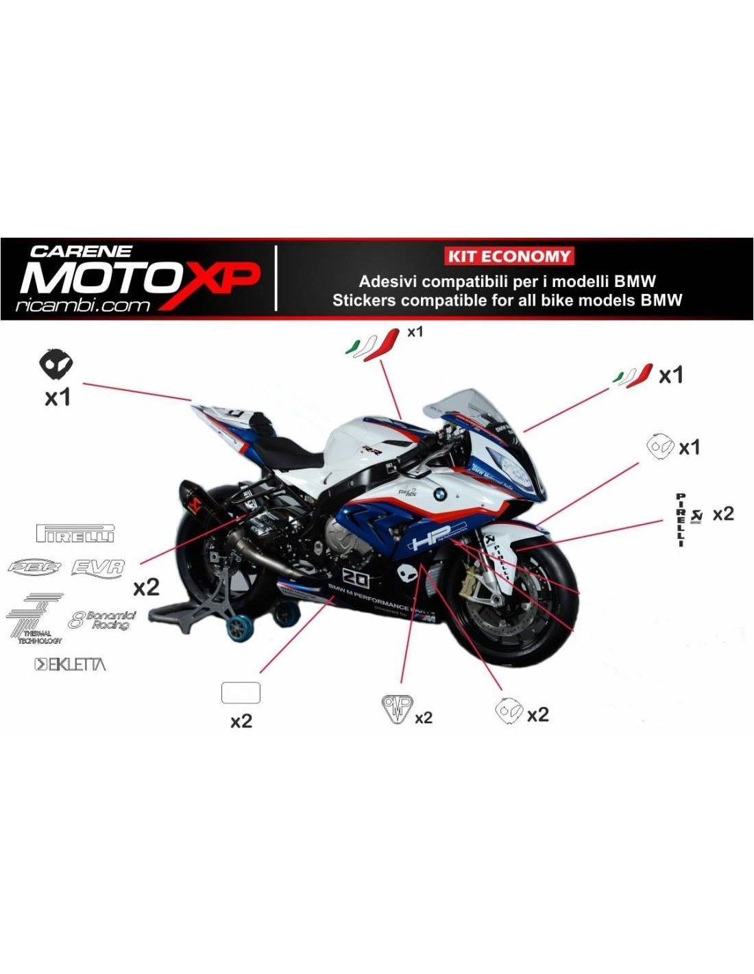 Stickers replica BMW Motorrad Italia SBK 2015 S 1000 RR 2015 - 2018