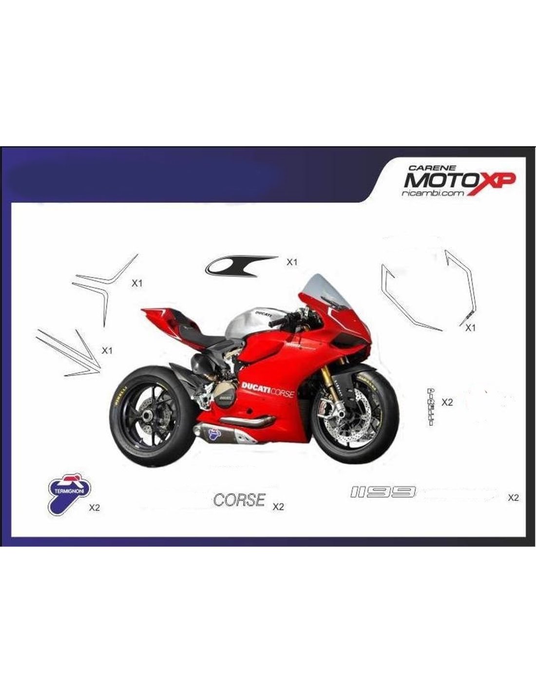 Sticker set compatible with Ducati Panigale V4 V4S V4R 2019 