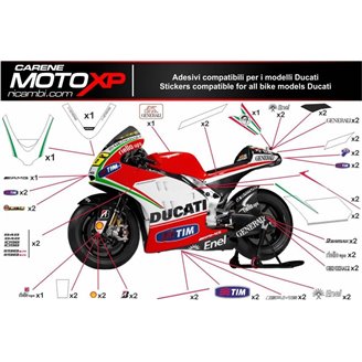 Kit Autocollants compatible avec Ducati 748 916 996 998 - MXPKAD5370