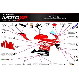 Kit Autocollants compatible avec Ducati 749 999 2005 2006 - MXPKAD8432