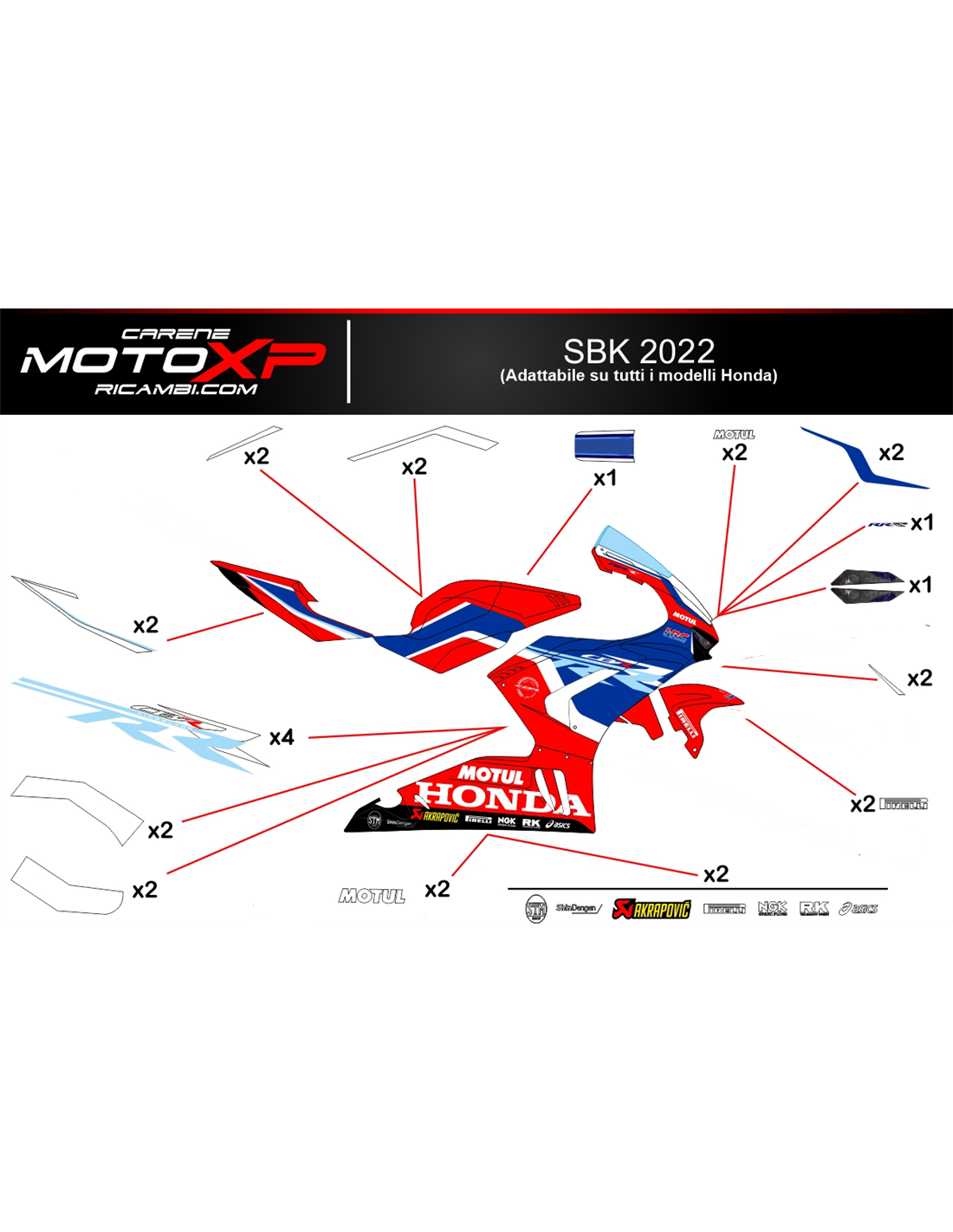 Stickers set for moto: Honda CBR 1000 RR Repsol (2006-2007)Replica Gra –