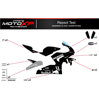 Kit Autocollants compatible avec Honda Cbr 600 RR 2009 - 2012 - MXPKAD9055