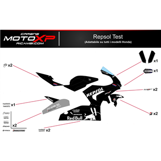 Sticker set compatible with Honda Cbr 600 RR 2009 - 2012 - MXPKAD9055