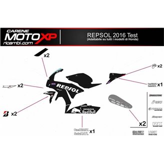 Kit de pegatinas compatible con Honda Cbr 600 RR 2009 - 2012 - MXPKAD9025