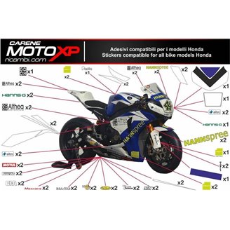 Sticker set compatible with Honda Cbr 600 F 2012 2017 MXPKAD8812 Type of Fairings Street