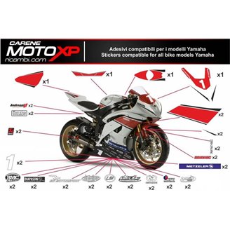 Kit adesivi compatibile con Yamaha R1 2015 - 2019 - MXPKAD11279