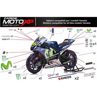 Kit Autocollants compatible avec Yamaha R6 2008 - 2016 - MXPKAD10907