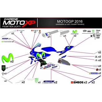 Kit Autocollants compatible avec Yamaha R6 2008 - 2016 - MXPKAD10915