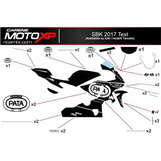 Aufkleber Satz kompatibel mit Yamaha R6 2008 - 2016 - MXPKAD10922
