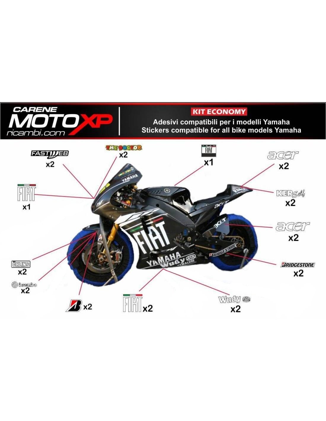 Sticker set compatible with Yamaha R3 2015 2018 MXPKAD7111 Type of Fairings Street
