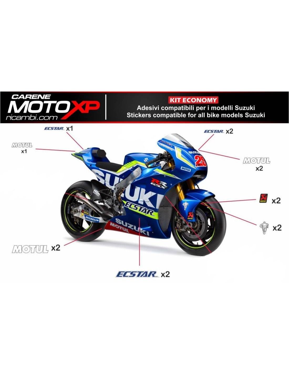 Sticker set compatible with Suzuki Hayabusa 1300 1997 2007 MXPKAD10507 Type of Fairings Street