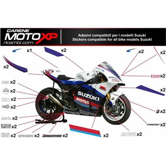 Kit Autocollants compatible avec Suzuki Gsxr 1000 2007 - 2008 - MXPKAD10396