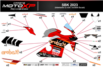 Sticker set compatible with Ducati Panigale V4 V4S 2022 - 2023 - MXPKAD16505
