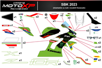 Kit adesivi compatibile con Kawasaki Zx10R 2021 - 2023 - MXPKAD16578