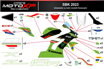 Sticker set compatible with Kawasaki Zx10R 2021 - 2023 - MXPKAD16578