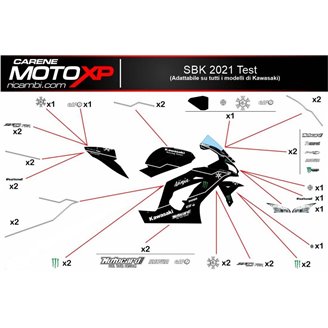 Kit Autocollants compatible avec Kawasaki Zx6R 636 2013 - 2018 - MXPKAD13197