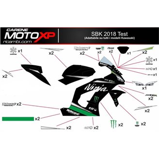 Sticker set compatible with Kawasaki Zx6R 636 2013 - 2018 - MXPKAD9787