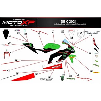 Aufkleber Satz kompatibel mit Kawasaki Zx6R 636 2013 - 2018 - MXPKAD13902