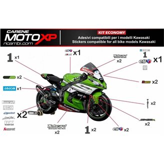 Kit de pegatinas compatible con Kawasaki Zx6R 636 2013 - 2018 - MXPKAD9778