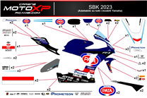 Sticker set compatible with Yamaha R1 2020 - 2023 - MXPKAD16892
