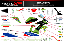 Aufkleber Satz kompatibel mit Kawasaki Zx10R 2021 - 2023 - MXPKAD16911