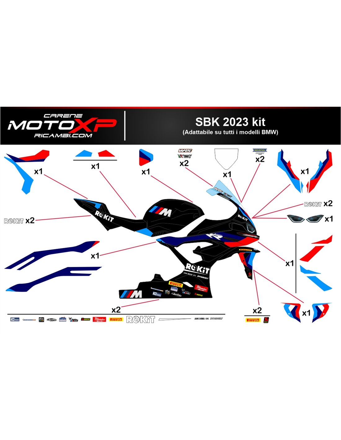 Fender sticker kit BMW S1000RR 2023