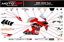 Sticker set compatible with Ducati Panigale V4 V4S 2022 - 2024 - MXPKAD17061