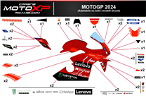 Kit Autocollants compatible avec Ducati Panigale V4 V4S 2022 - 2024 - MXPKAD17225