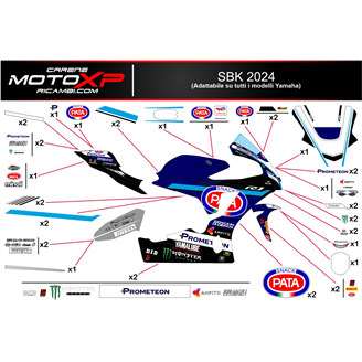 Kit de pegatinas compatible con Yamaha R1 2015 - 2019 - MXPKAD17237