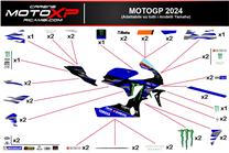 Kit de pegatinas compatible con Yamaha R1 2020 - 2024 - MXPKAD17299