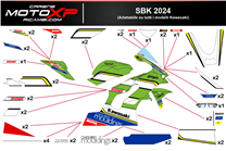 Kit adesivi compatibile con Kawasaki Zx10R 2021 - 2024 - MXPKAD17316