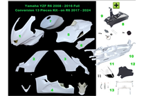 Yamaha R6 2008-2016 / conversion R6 2017 - Ensemble complet racing 12 pièces - MXPCRD7293