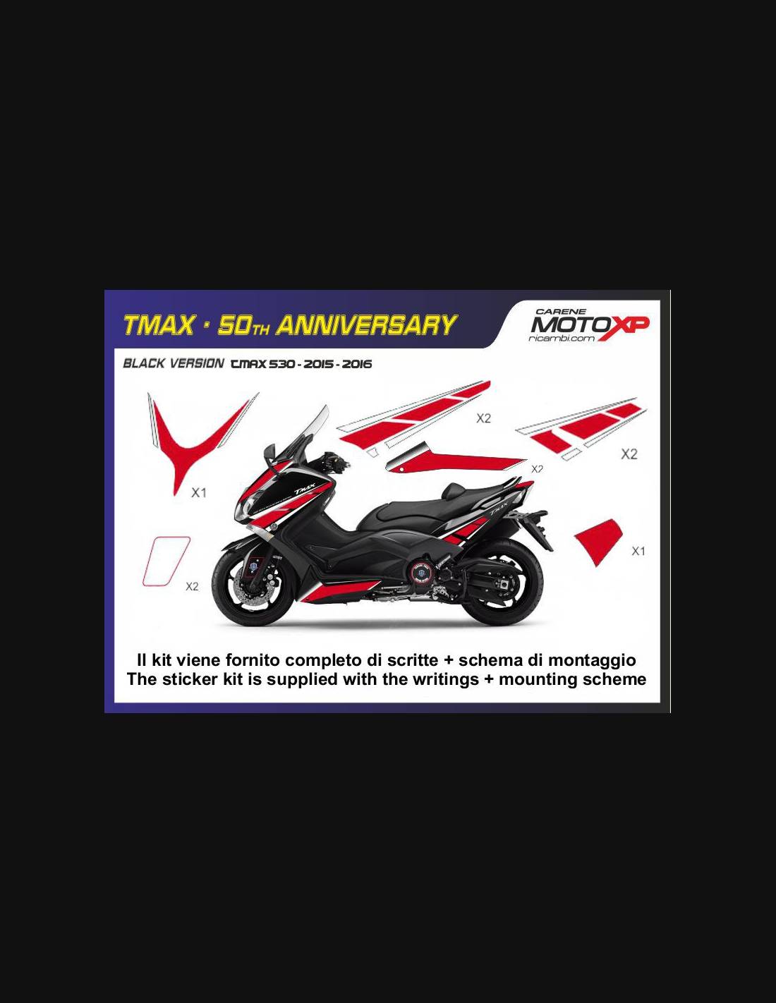 KIT stickers YAMAHA Tmax - Autocollants moto –